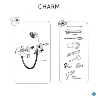 Baterie Duș Sensea Charm Monocomandă Alama Periată - 10 Ani Garanție