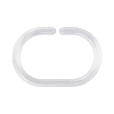 Inele perdea duș Sensea, Plastic, Transparent, Set 12 bucăți