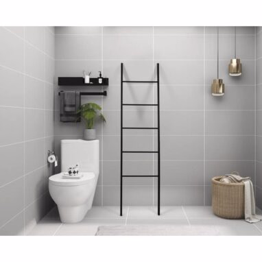 Suport prosop tip scară REIKA negru, 46 cm