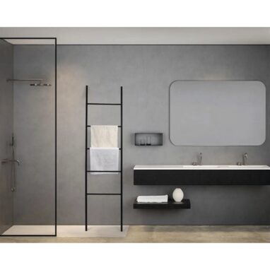 Suport prosop tip scară REIKA negru, 46 cm