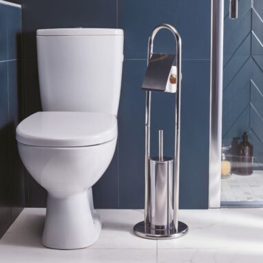 Perie WC cu Suport Hârtie Sensea Cancun - Oțel Cromat