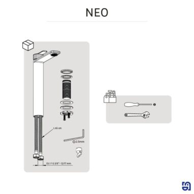 Baterie Lavoar Inalta Sensea Neo Neagra - Design Francez, 15 ani Garanție