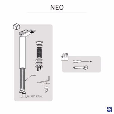 Baterie Lavoar Inalta Sensea Neo Neagra - Design Francez, 15 ani Garanție