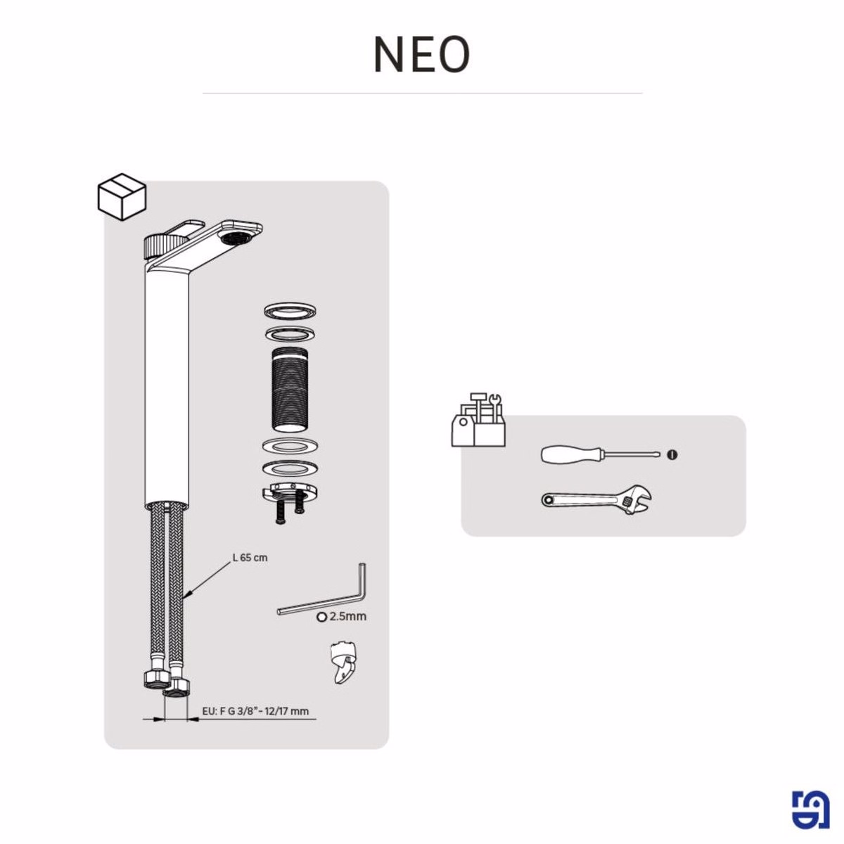 Baterie Lavoar Inalta Sensea Neo Neagra - Design Francez, 15 ani Garanție