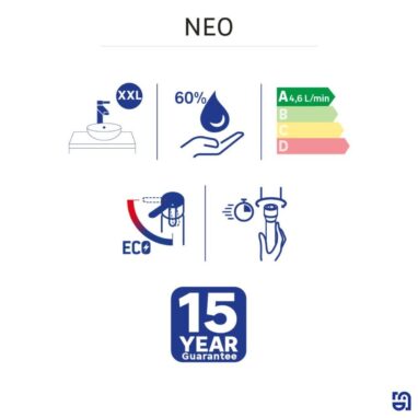 Baterie Lavoar Inalta Sensea Neo Neagra - Design Francez, 15 ani Garanție