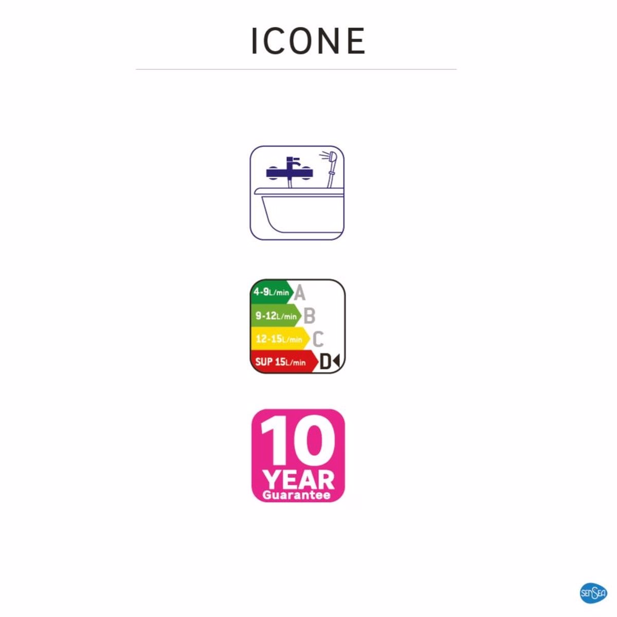 Baterie Cadă Sensea Icone Monocomandă Negru Mat