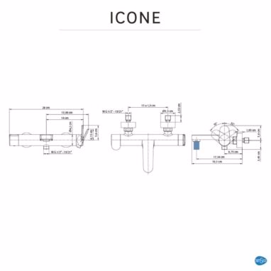 Baterie Cadă Sensea Icone Monocomandă Negru Mat