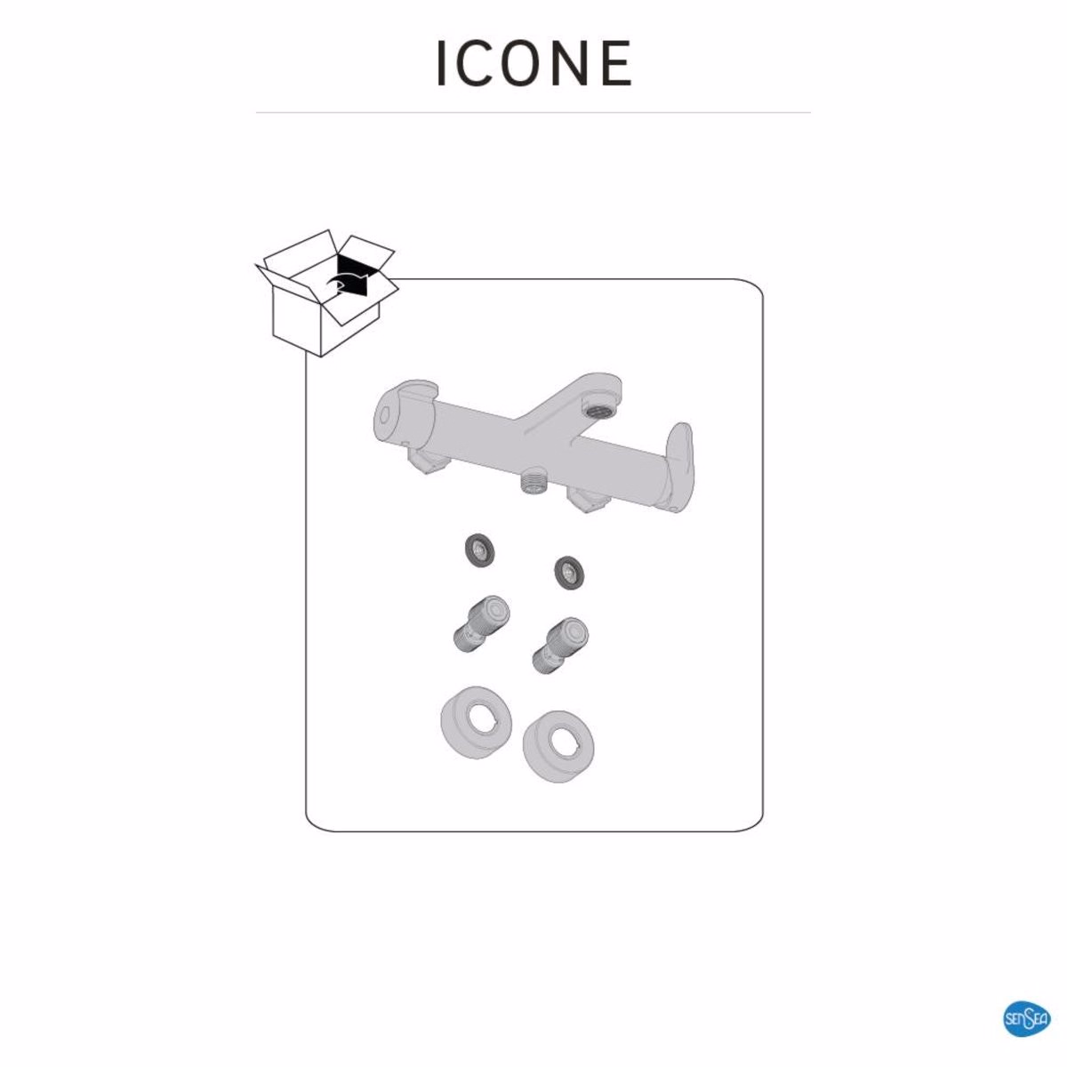 Baterie Cadă Sensea Icone Monocomandă Negru Mat