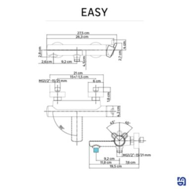 Baterie Cada Sensea Easy Monocomanda Cromată - Eleganta si Practica