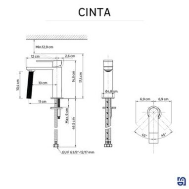 Baterie Lavoar Sensea Cinta Cromată Monocomandă