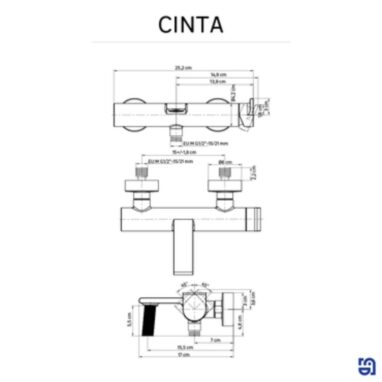 Baterie Cada Sensea Cinta Monocomanda Crom - Design Modern