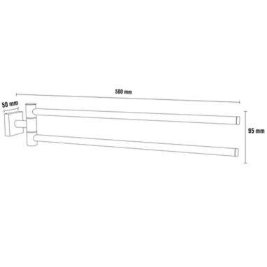 Suport Prosop Baie REIKA SAGA Auriu Periat, 2 Brațe Mobile