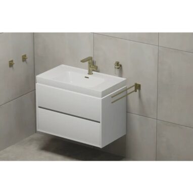 Suport Prosop Baie REIKA SAGA Auriu Periat, 2 Brațe Mobile