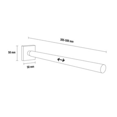 Suport prosop baie REIKA SAGA telescopic, negru mat