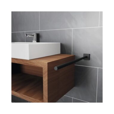 Suport prosop baie REIKA SAGA telescopic, negru mat