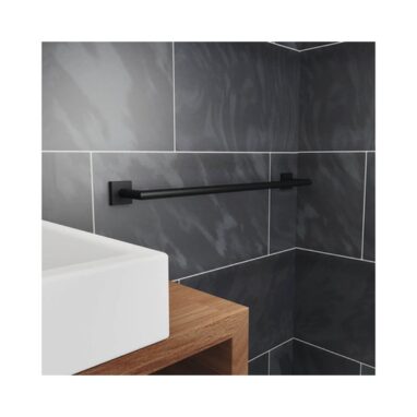 Suport prosop baie REIKA SAGA bară negru mat