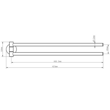 Suport Prosop Baie Lenz Pisa 2 Brațe Crom Mobil