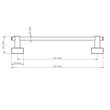 Suport prosop baie Lenz Pisa, 35 cm, crom