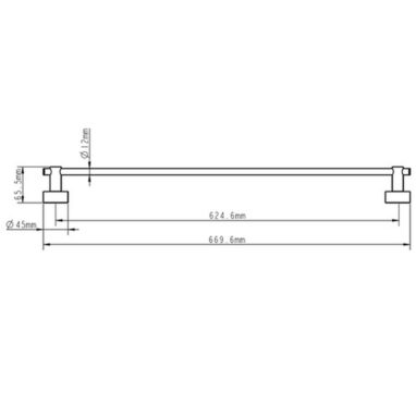 Suport Prosop Baie Lenz Pisa, 67 cm, Crom Lucios