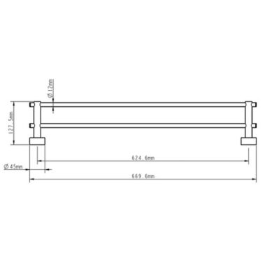 Suport Prosop Baie Lenz Pisa 2 Brațe Crom 67 cm