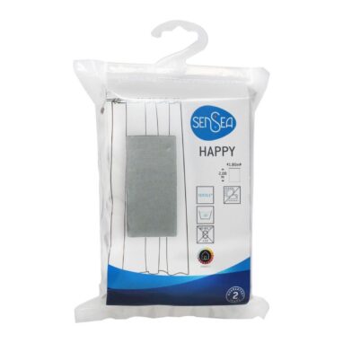 Perdea duș Sensea Happy Poliester Gri 180x200 cm