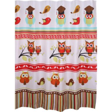 Perdea duș Kids Bufniță, Poliester, 180x200 cm - Decoratic și Funcțional