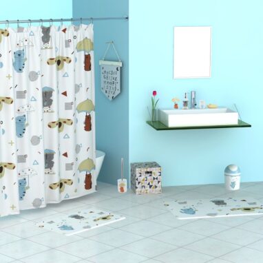 Perdea Duș Pisici 180x200 cm, Poliester, Multicolor