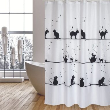 Perdea Duș Premium Pisici Poliester 180 x 200 cm