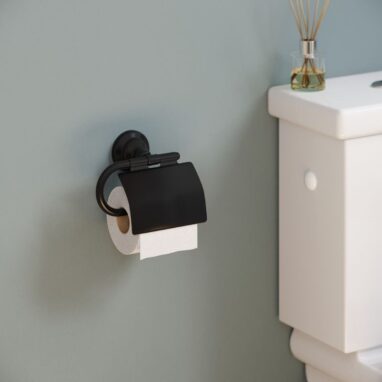 Suport hârtie igienică Sensea Charm, Negru mat, Zamac