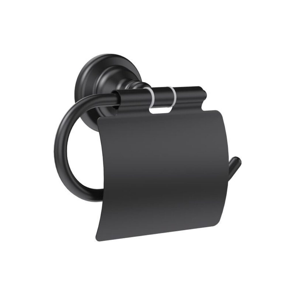 Suport hârtie igienică Sensea Charm, Negru mat, Zamac