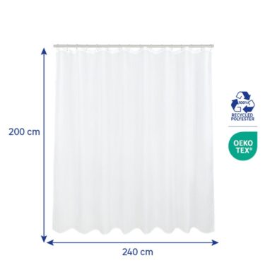 Perdea de duș Easy din poliester 240x200 cm, Alb