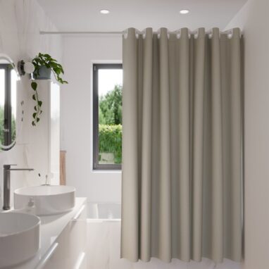 Perdea duș Sensea Neo 180x200 cm, Poliester, Crem - Rezistentă și Elegantă