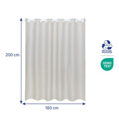 Perdea duș Sensea Neo 180x200 cm, Poliester, Crem - Rezistentă și Elegantă