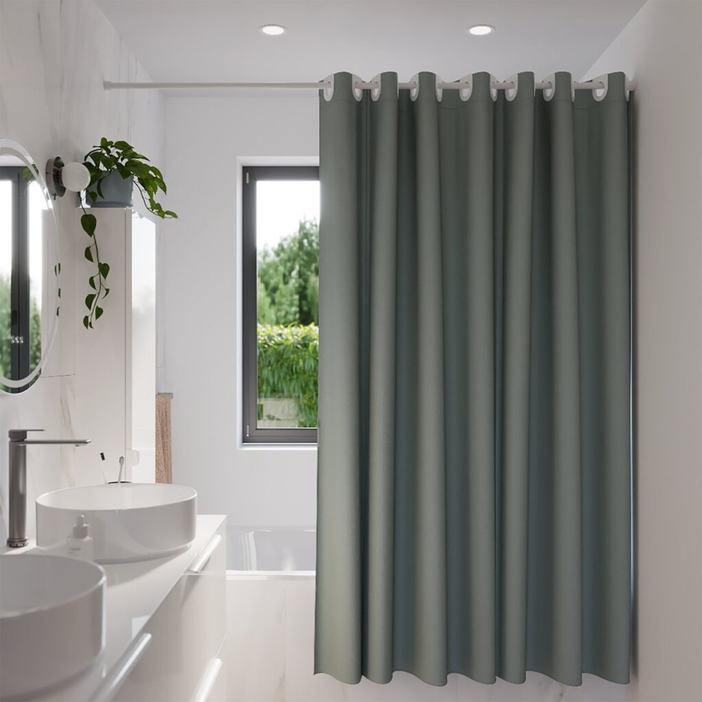 Perdea duș SenseaNeo Poliester 180x200 cm Gri - Protecție și Eleganță