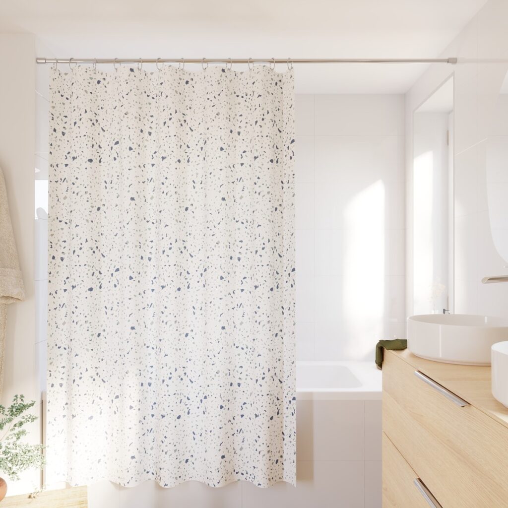 Perdea duș Sensea Pattern, Poliester, 180 x 200 cm, Gri