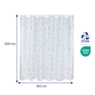 Perdea duș Sensea Pattern, Poliester, 180 x 200 cm, Gri