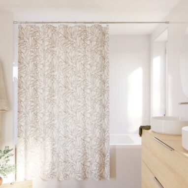 Perdea duș Sensea Pattern Leaves, Poliester, 180 x 200 cm