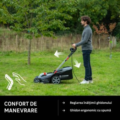 Masina de tuns iarba electrica Sterwins, 1600 W, 37 cm