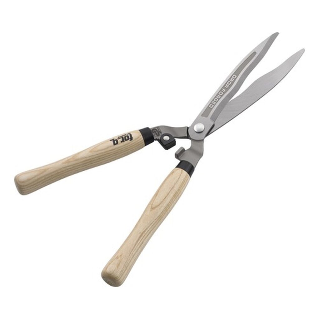 Foarfecă Gard Viu for_q - Lamă Ondulată și Mâner Lemn