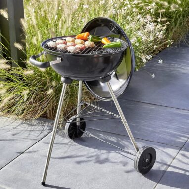 Grătar pe cărbuni PAMOLA - Diametru 43 cm, Mobil, Negru