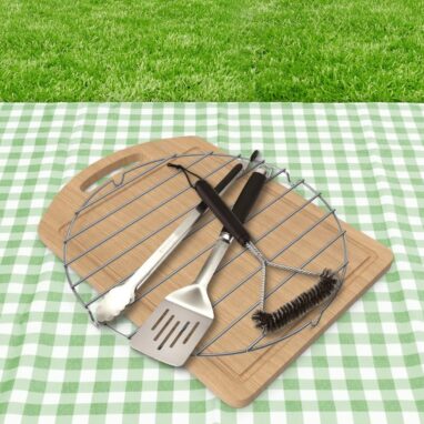 Set ustensile grătar Naterial, oțel inoxidabil, 440 mm