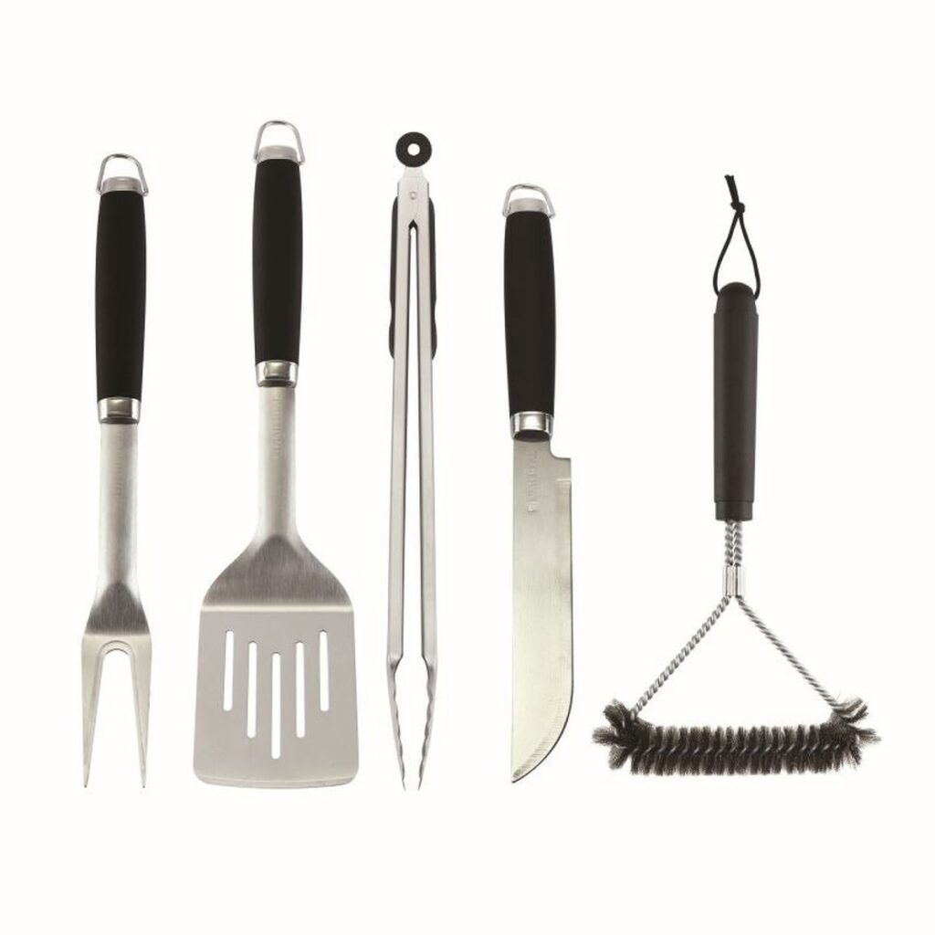 Set 5 ustensile grătar Naterial, oțel inoxidabil, 460 mm