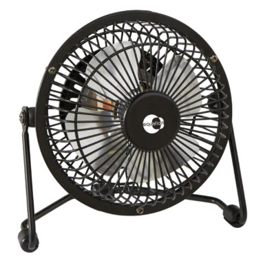 Ventilator mini de birou Equation Lara, 15 W, Ø 10 cm, Negru