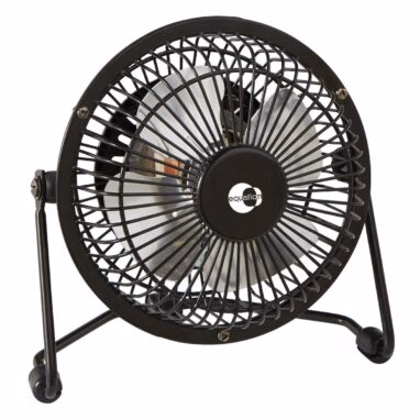 Ventilator mini de birou Equation Lara, 15 W, Ø 10 cm, Negru