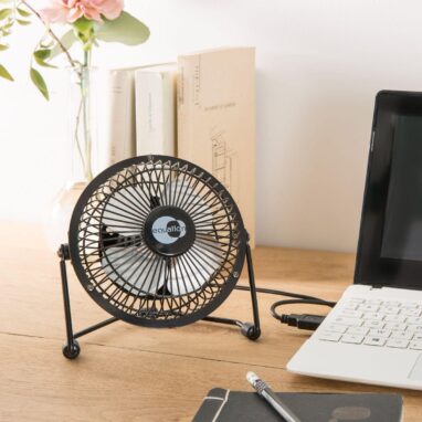 Ventilator mini de birou Equation Lara, 15 W, Ø 10 cm, Negru