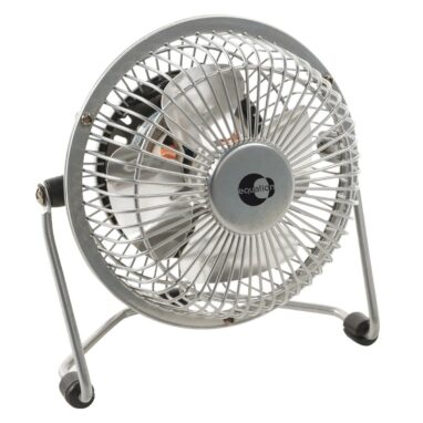 Ventilator de birou Equation Lara, 15 W, Ø 10 cm, Argintiu