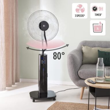 Ventilator cu picior Equation, pulverizator apa, 70 W, 40 cm