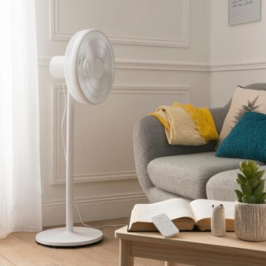 Ventilator cu picior Equation Loft Meca, 50 W, 40 cm, Alb