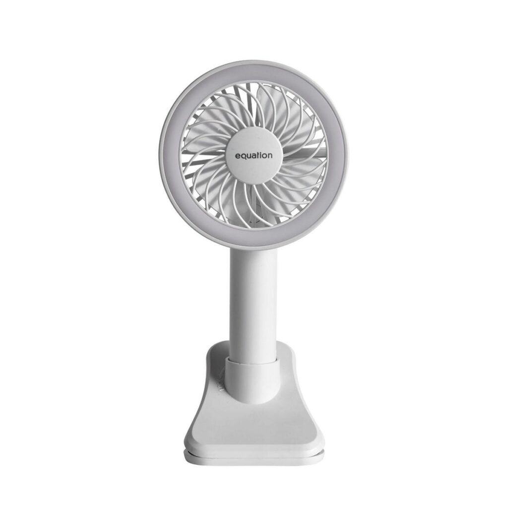 Ventilator portabil Equation Crab, LED, USB, 5 W, alb