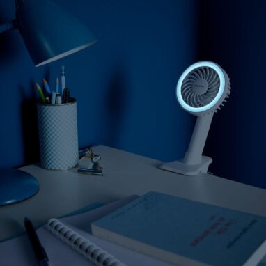 Ventilator portabil Equation Crab, LED, USB, 5 W, alb